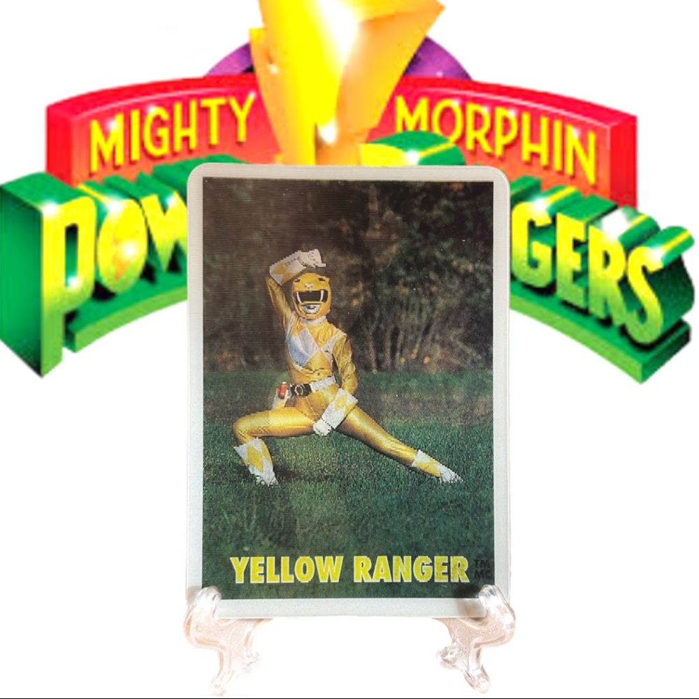 1995 Power Rangers Flicker Magic Trading Card 3D Lenticular Hologram Yellow